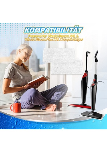 Crackedice Vileda Steam Xxl Buharlı Paspas Aksesuarları İçin Paspas Pedi Yıkanabilir Paspas Bezi