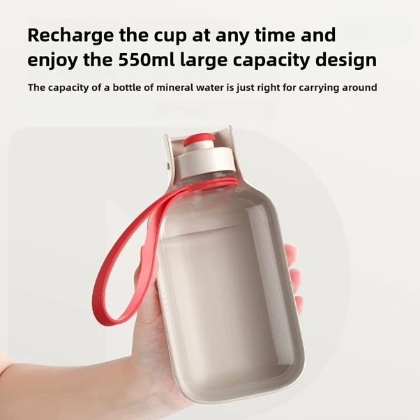 Elmpaly Vealınd Taşınabilir Köpek Kedi Su Kabı Sızdırmaz Kapak Büyük Kapasite Yeşil Beyaz