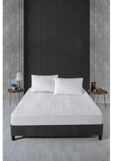 Alez Kapitone Fitted Yatak Koruyucu 100 200 Cm Beyaz