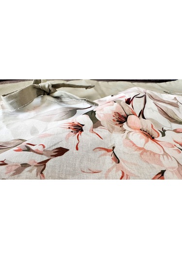 Bağcıklı %100 Pamuk Çift Kişilik Nevresim Takımı-yeşil Bahçe