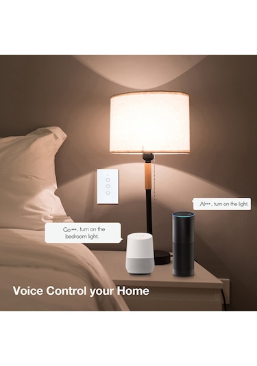 Tenfowee Akıllı Wi-fi Anahtarı: Alexa/google Uyumlu, Ses/app/rf433 Kontrol, Zamanlayıcı, Grup Paylaşımı, 3 Yollu Siyah Çok Renkli