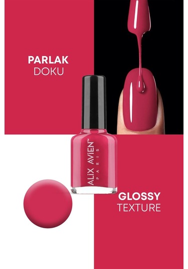 Alix Avien Koyu Pembe Oje 104 Yüksek Pigmentli Uzun Süreli Kalıcılık Hızlı Kuruma Nail Lacquer 104