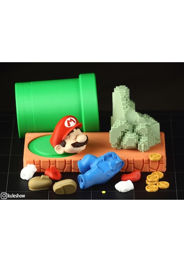 Mario Temalı 3d Baskı Kalemlik Demonte Gönderim