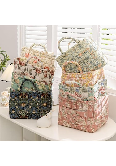 Boho Kumaş Depolama Sepeti, Oturma Odası İçin Kolay Taşıma Kulpları İle Katlanabilir Çamaşır Sepeti, Giysi Oyuncakları D 1