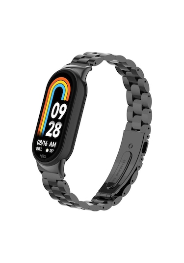 Xiaomi Mi Band 9 İle Uyumlu Bakla İşlemeli Metal Kordon