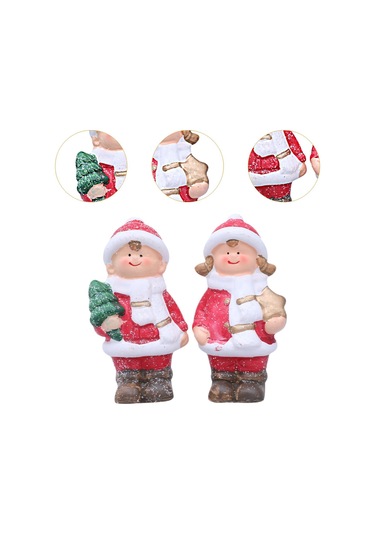 Homyl Seramik Bebek Figürleri Yılbaşı Süsleri Tatil Partisi Ofisi 3,5 Cm X 3,5 Cm X 11,5 Cm