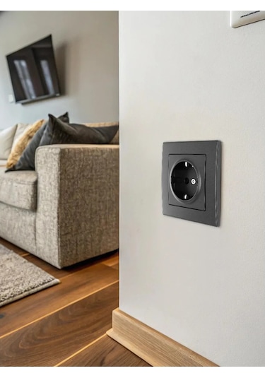 Arte Milano Tekli Siyah Topraklamalı Ve Güvenlik Kapağı İle İç Mekan Prizi 343354670 Set06-1-40-1 Black