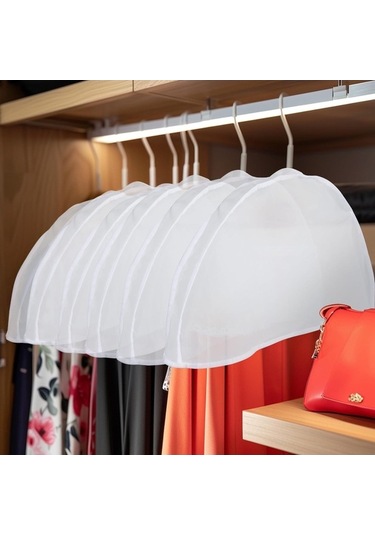 Novahub 24 Parça Şeffaf Kılıf Seti - Gardırop Organizasyonu İçin Askılı Kıyafet Koruyucu Şeffaf