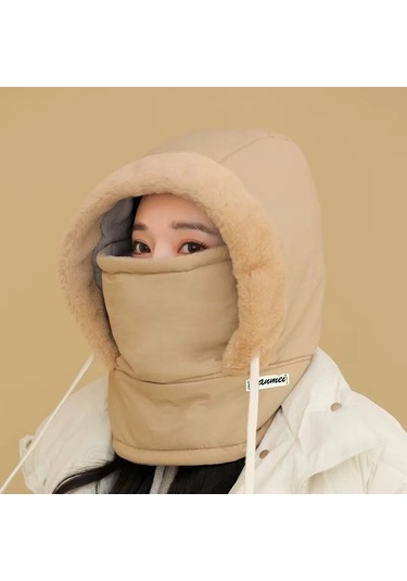 Kulak Korumalı Rüzgar Ve Kar Maskeli Boyun Atkısı Entegre Şapka Haki