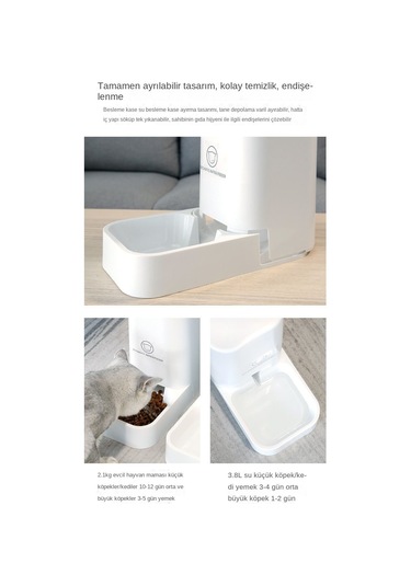 Eastmeeetwest 2 Parçalı Otomatik Evcil Hayvan Yemek Ve Su Kabı Seti