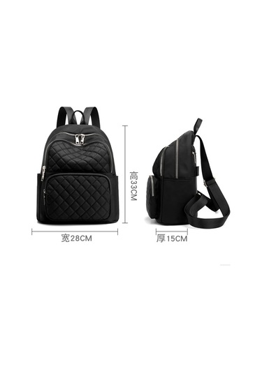 Nakış İpliği Eşkenar Dörtgen Tüm Maç Sırt Çantası Okul Gezisi Siyah