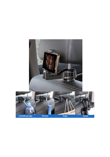 Batcell Çok Amaçlı Askılık Araba Araç İçi Cep Telefonu Tutucu