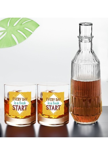 Bk Gift Dtf Motto Tasarımlı İkili Viski Kadehi Ve Karaf Seti-6, Arkadaşa Hediye, Sevgiliye Hediye Kobitmeyencom30439 Bk Gift