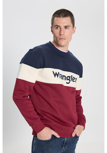 Regular Fit Normal Kesim Bisiklet Yaka İçi Polarlı Bordo Sweatshirt Çok Renkli