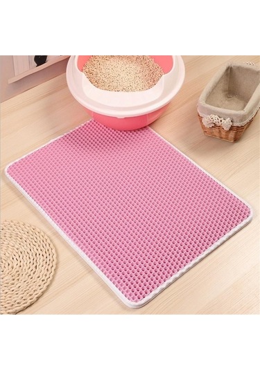 Su Geçirmez Kedi Kumu Mat Pad Premium Çift Kedi Kumu Kutusu Trapper Mat Pad Su Geçirmez Taban Katmanı İle Büyük Petek Eva Köpük Kauçuk 30x30cm