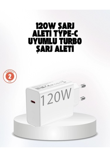 Buğz 120w Güçlü Hızlı Şarj Adaptörü Ve Type-c Kablo Seti Güvenli Şarj Teknolojisi