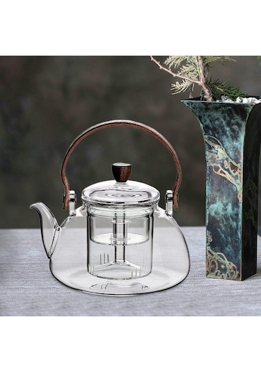 Suntek Magideal Otel Barbekü Kamp Için Cam Çaydanlık 1l Su