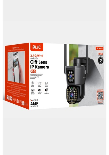 Sarftech 4mp Dış Mekan Ip Akıllı Kamera Ip66 Sertifikalı Hareket Takip Sensör Dual Lens Güvenlik Kamerası