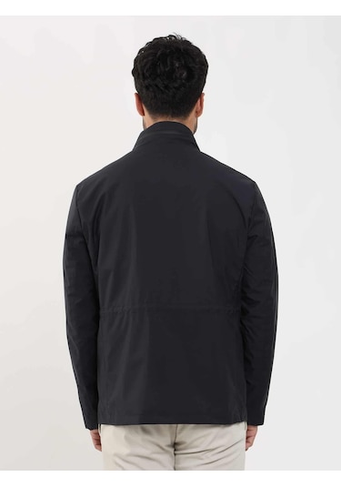 Dufy Lacivert Erkek Regular Fit Düz Hakim Yaka Safari Mont - 104369-Lacivert