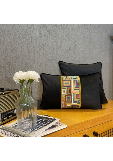 "loom" Bordürlü Kırlent Kılıfı Seti Çok Renkli