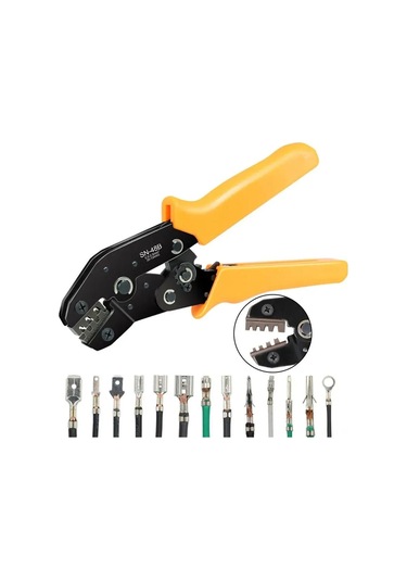 Neevoyu Sn-48b Ratchetli Tel Pres Aleti, Ergonomik Tutamaklı, 0.5-2.5mm²/20-13awg Aralığında, 2.8/4.8/6.3 Terminal İçin Terminal Hariç