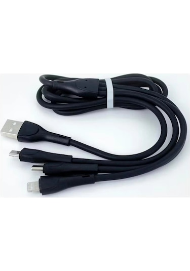 3 İn 1 Çoklu Şarj Ve Data Kablosu Lightning / Type-c / Micro Usb