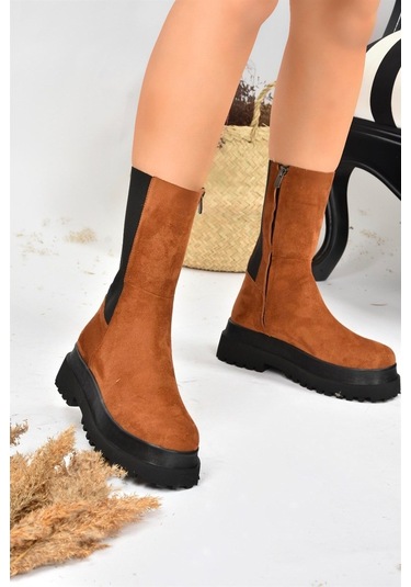 Fox Shoes Taba Süet Kadın Bot J267063102