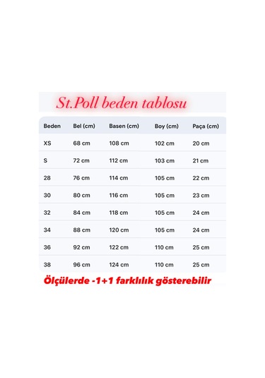 St.poll Baggy Jeans Pantolon Kırmızı