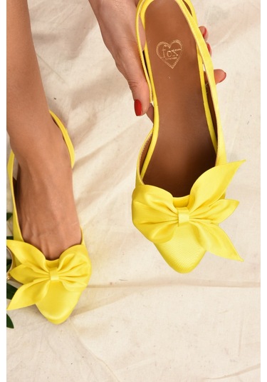 Fox Shoes Sarı Kumaş Kadın Babet H726809004 Sarı