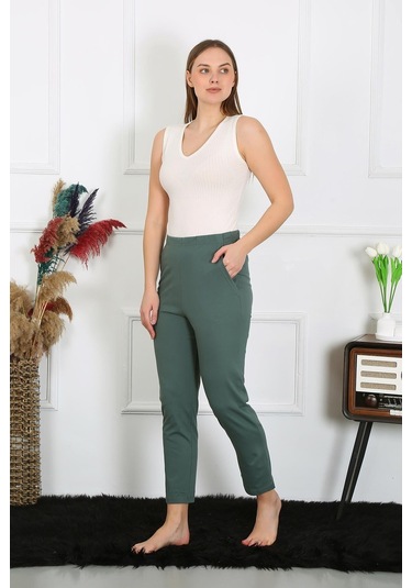 Akbeniz Pamuklu Haki Tek Alt Pijama 27523-haki Haki