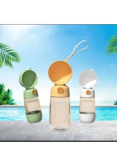 Pribor Evcil Hayvan 400+180 Ml Su Ve Mama Hazneli Taşınabilir Seyahat Suluğu