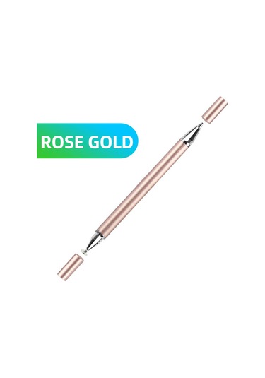 Fonken Evrensel 2 In 1 Android - iOS - iPad Uyumlu Stylus Çizim Kalemi Rose Gold