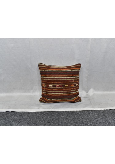 Zehra Abla Halı Yeni El Dokuma Dekoratif Kilim Kırlent Yastık Kılıfı 6416 Çok Renkli