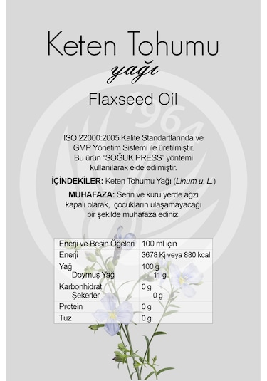 Sepe Natural Keten Tohumu Yağı 200 ML