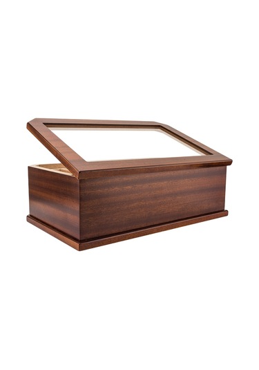 Lubinski New Cedar Camlı Tepsili Puro Kutusu Humidor Kahve 100s