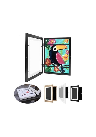 Novahub Bej 3-1 Adet Manyetik Çocuk Sanat Çerçevesi, Değiştirilebilir Fotoğraf Depolama, Çocuklar İçin Sanat Sergisi Ekran, Ev Ve Ofis Dekorasyonu