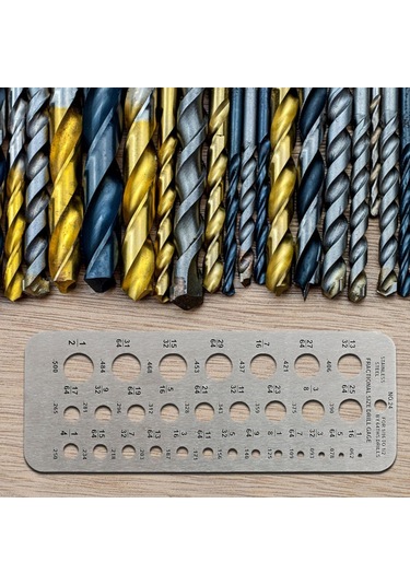 Homyl Boyut Uçları Ölçüm Matkap Ölçer 1/16-1/2" Ölçü