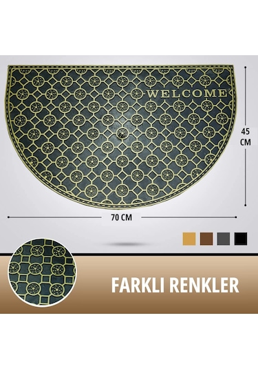 Myfloor Sarı Welcome Yazılı Toz Ve Çamur Sıyırıcı Kauçuk Kapı Önü Paspası