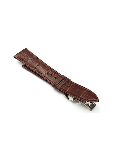 Bizon Deri Saat Kayışı 20Mm Spor Kahverengi Klipsli Saat Kordonu (305768342)