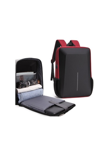 Erkekler İçin Sert Kabuk Sırt Çantası Alaşımlı Çerçeve Hırsızlığa Karşı Bilgisayar Çantası