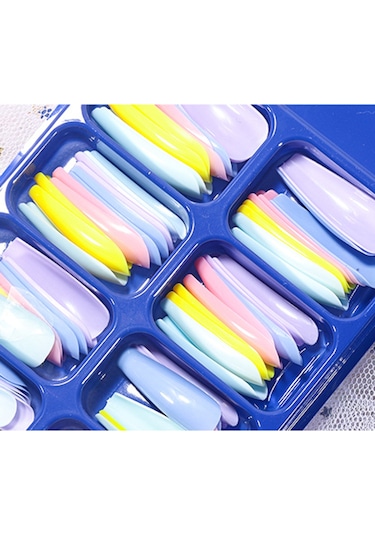 Youtek 100 Adet Şeffaf Pvc Takma Tırnak - 13 Farklı Boyut, Manikür Ve Dıy Tırnak Sanatı İçin Tam Kaplama Balerin Uçlu