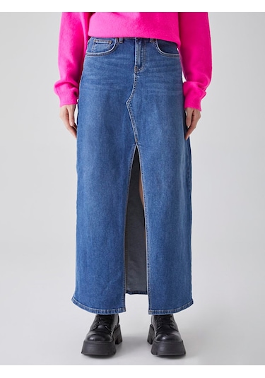 Ltb Mımosa Jean Etek 010096109715541 54656 Orta Mavı Mavi