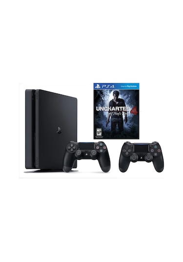 Sony Playstation 4 Slim 1 TB Oyun Konsolu + 2 Kol + Uncharted 4 (İthalatçı Garantili)