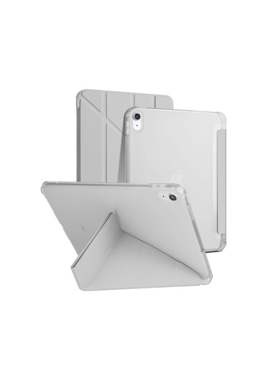 İpad 10.nesil 10.9 İnç 2022 Uyumlu Üçgen Katlanabilir Kalemlikli Yatay Dikey Standlı Akıllı Kılıf Tablet Kılıfı