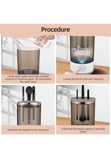 Loujın Kozmetik Fırça Temizleyici - Usb İle Çalışan Otomatik