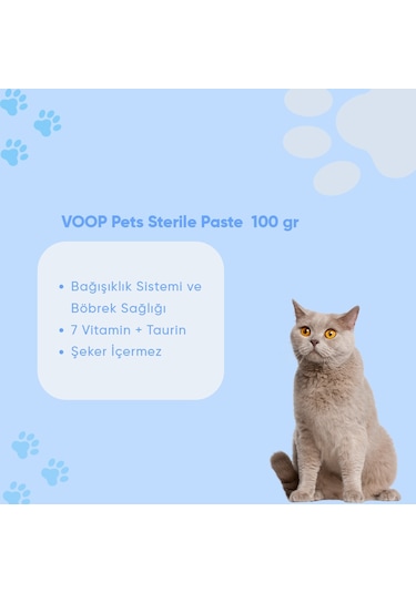 Voop Pet Sterile Paste Kısırlaştırılmış Tüy Yumağı  Taurin İçeren Steril Macun 100 G