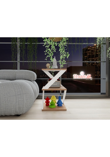 Bubon Yan Sehpa Marbellakiraz-beyaz Renk