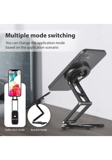 Pazly Manyetik Katlanır Telefon Tutucu, 360 Dönüşlü Masaüstü Üçayak, İphone & Android Uyumlu