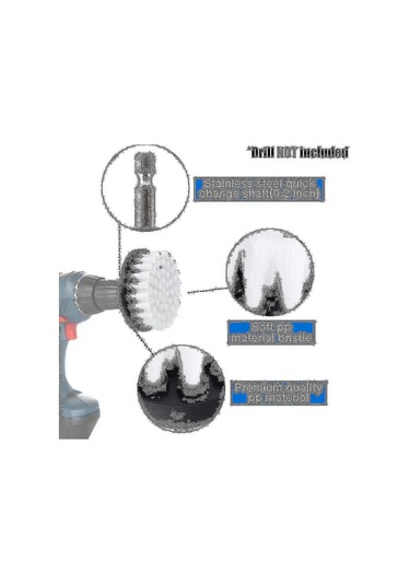 Matkap İçin 4'lü Fırça Seti, Elektrikli Matkap, Yumuşak Kıllı Halılar İçin 2/3,5/4/5 İnç Döner Temizleme Fırçası