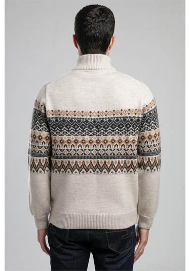 Ground Erkek Dik Yaka Kazak-21057 Bej